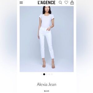 L’AGENCE Alexia High Rise White Jeans Size 27